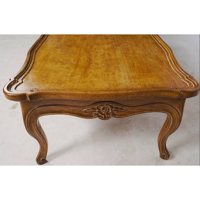 Late 20th Century Late 20th Century Judson Rothschild Italian Rococo Louis XV Style Coffee Table | Distressed Walnut Finish For Sale - Image 5 of 9
