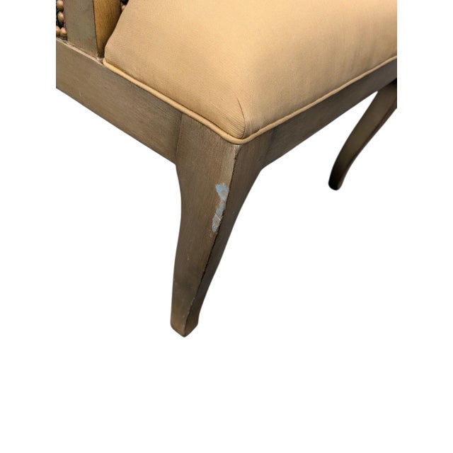 Marge Carson Tufted Gold Dining Chairs With Nailhead Trim, Set of 6 For Sale - Image 9 of 17