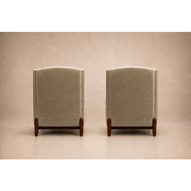 Jorge Jabour Pair of Club Armchairs in Brazilian Rosewood and Sage Mohair, Brazil, 1960s For Sale - Image 11 of 18