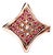Late 19th Century 14K Pink Gold Rose Diamond Ruby Filigree Ring, Size 6.75 For Sale