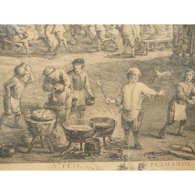 La 3ème Fête Flamande 18th Century Lithograph by Jacques-Philippe Le Bas For Sale - Image 14 of 18