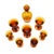 An 1830s amber cut glass decanter and stemware set attributed to Phineas Dummer of the Jersey Glass Company, Jersey City,...
