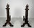 These rare, very beautiful and interesting flame anditons are made of cast iron and wrought iron. This is a French work in...
