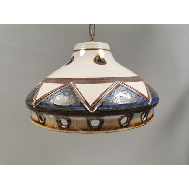 1970s Large Danish Ceramic Pendant Lamp from Axella, 1970s For Sale - Image 5 of 16