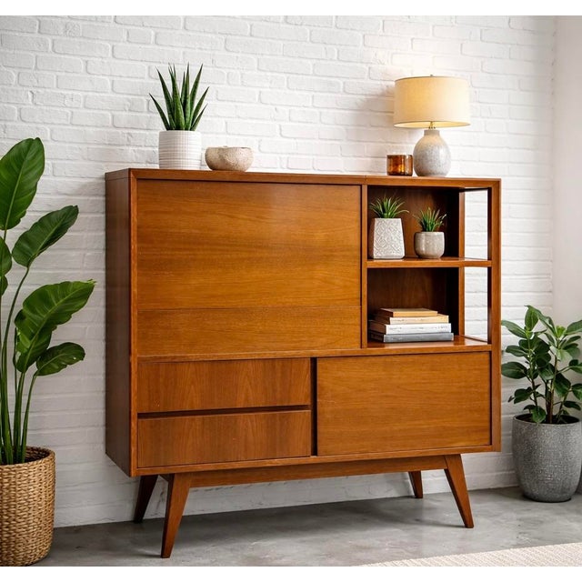 Mid-Century Modern Vintage Mid Century Modern Danish Dry Bar, C. 1960's For Sale - Image 3 of 14