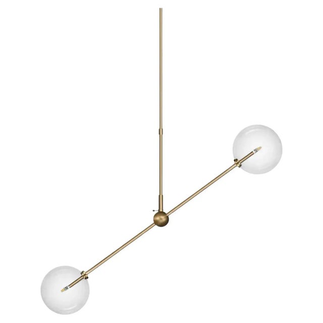 Metal Balance Brass Chandelier by Switching For Sale - Image 7 of 7