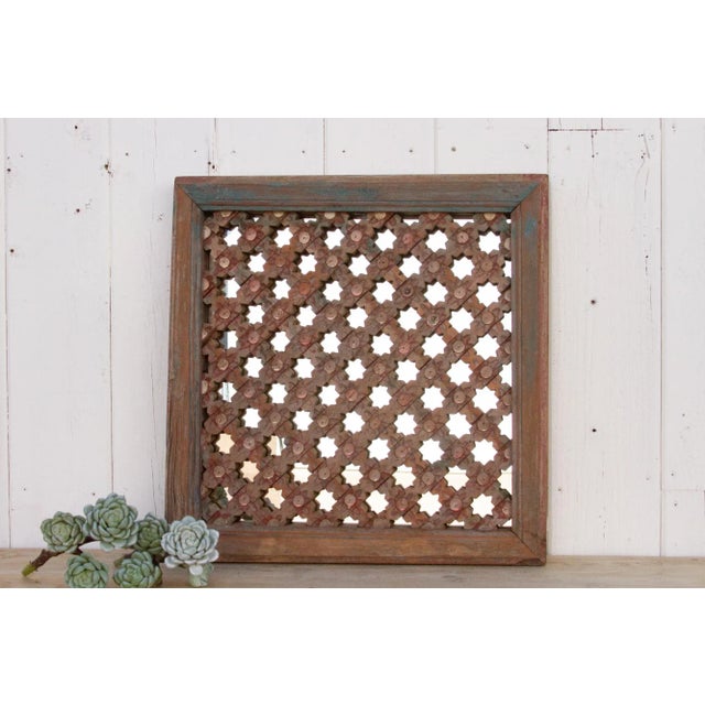 Antique Carved Lattice Mirror For Sale - Image 9 of 10