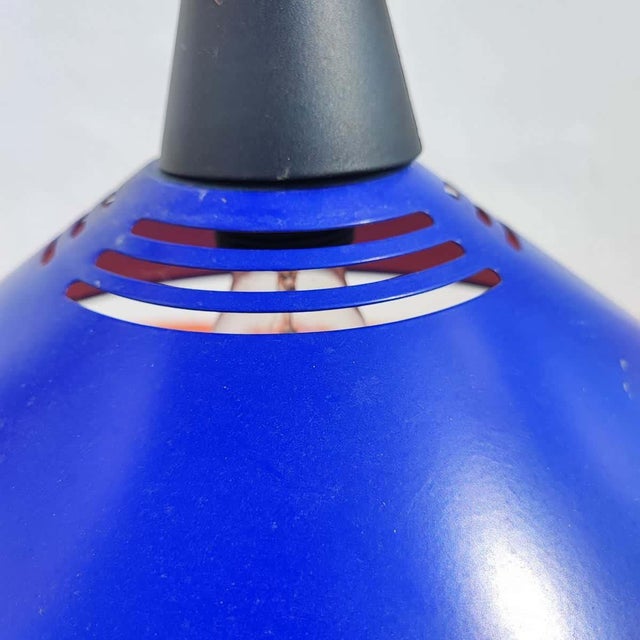 Vintage Pendant Lamp in Blue For Sale - Image 3 of 6