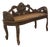 Vintage Hand-Carved Cane Bench With Ornate Floral Crest For Sale
