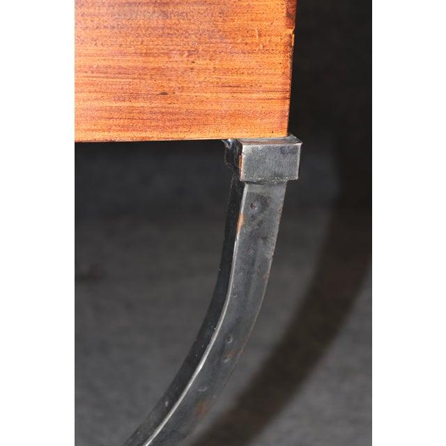 Regency Style Verdi Marble Top Desk With Forged Iron Base For Sale - Image 10 of 10