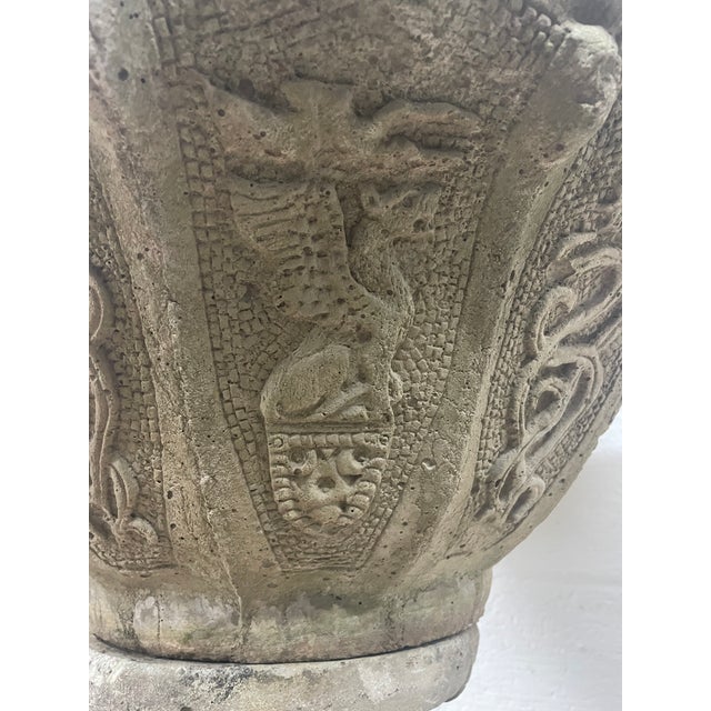 1940s 1940s 37" Tall Monumental Mid-Century Gothic Griffin Pedestal Urn — South Carolina Estate Rescue For Sale - Image 5 of 13