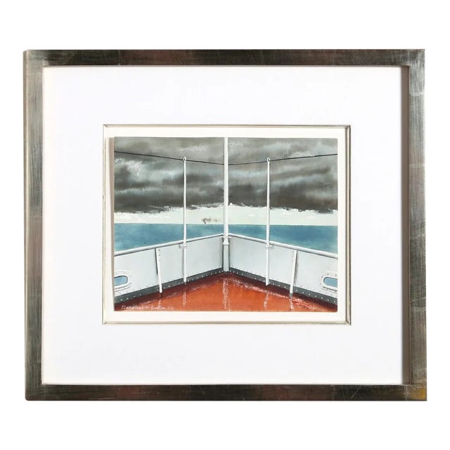 Clarence Holbrook Carter, "On the Great Lakes", Photorealist Gouache Painting For Sale