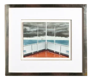 Clarence Holbrook Carter, "On the Great Lakes", Photorealist Gouache Painting