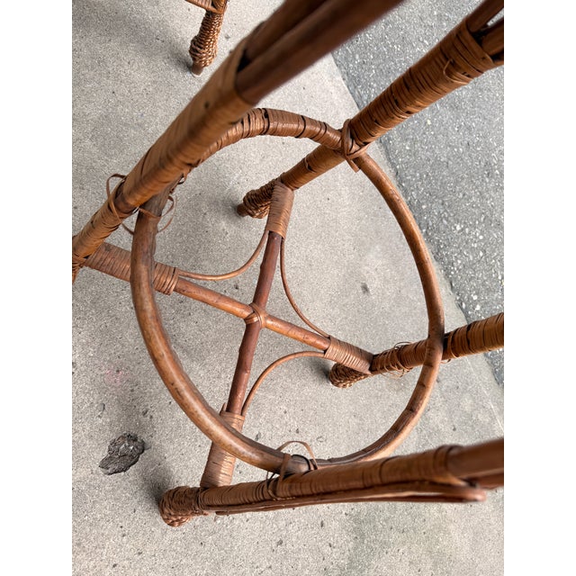 Pair of Wicker Vintage Bar Stools For Sale - Image 10 of 12