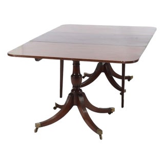 Duncan & Phyfe Style George III Mahogany Banquet Table With Three Leaves C1820 For Sale