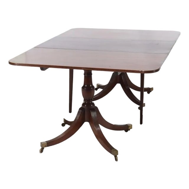 Duncan & Phyfe Style George III Mahogany Banquet Table With Three Leaves C1820 For Sale