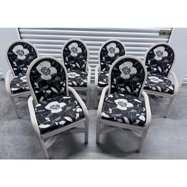 Set of 6 Pencil Reed Rattan Dining Chairs After Gabriella Crespi For Sale - Image 17 of 18