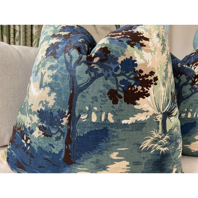 Not Yet Made - Made To Order Designer Pillow Bundle in Lee Jofa Mulberry "Shetland Wool” and Thibaut "Lincoln Toile" - Set of 4 For Sale - Image 5 of 8