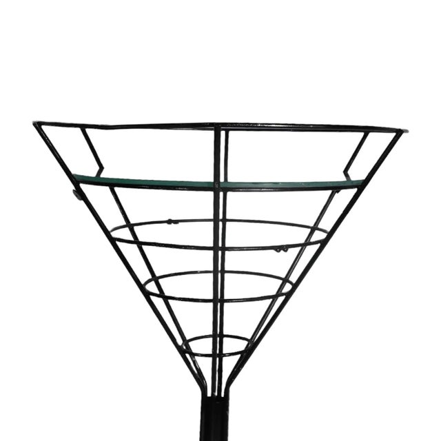 Mid-Century Modern Mid Century Wrought Iron Martini Glass Table For Sale - Image 3 of 8