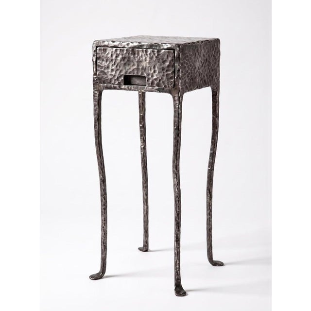 Hand-Forged Patinated Steel Console Table by Svitanok For Sale - Image 4 of 5