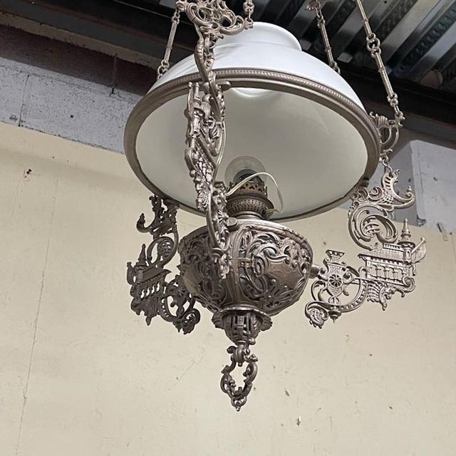 Vintage Oil Pendant Lamp, 1920s For Sale - Image 6 of 16