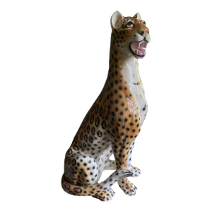 1970s Capodimonte Large Goofy Leopard Statue