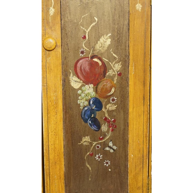 Wood French Hand Painted Pine Housekeepers Sideboard, 1860s For Sale - Image 7 of 18