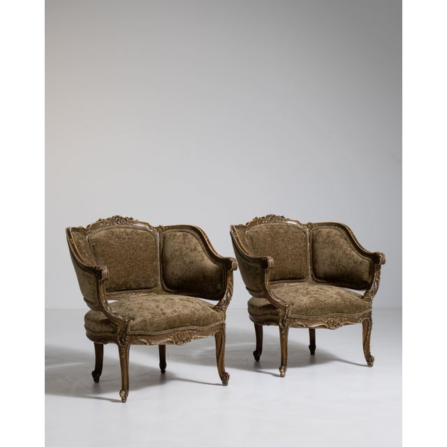 Pair of Louis XV Upholstered Armchairs, Rococo Style, France, Circa 1900 For Sale - Image 9 of 11