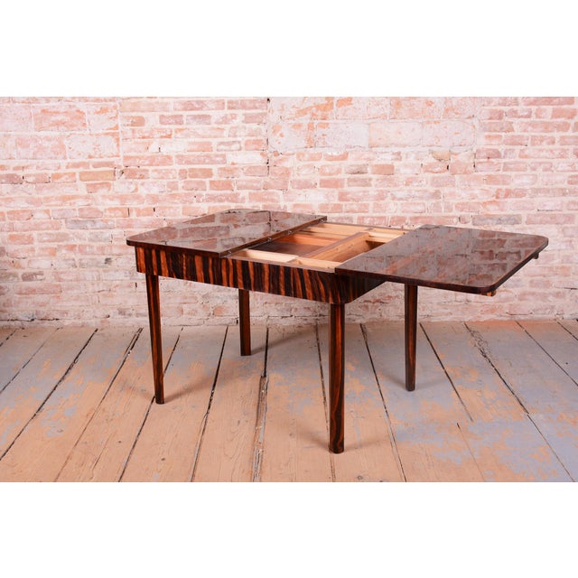 Art Deco Dining Set in Macassar and Leather from Oldřich Liška, Czech, 1920s, Set of 5 For Sale - Image 11 of 16