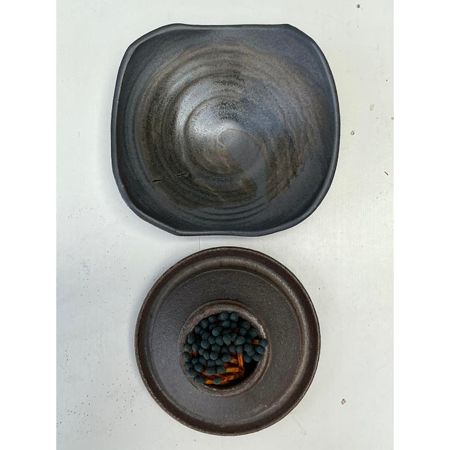 Vintage Original Studio Pottery Match Strike Set For Sale In West Palm - Image 6 of 12