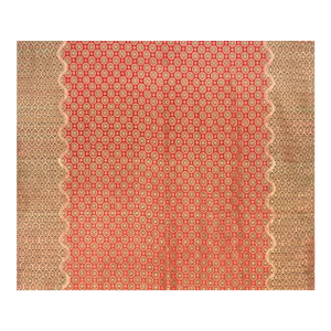 Early 20th Century Silk Gold Brocade Saree Sari Fabric Benaras Varanasi Handmade