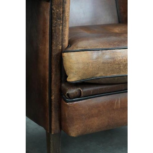 Vintage Club Chairs in Sheepskin Leather, Set of 2 For Sale - Image 11 of 14