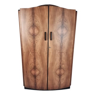 Art Deco Walnut Wardrobe by Jindrich Halabala, 1940s For Sale