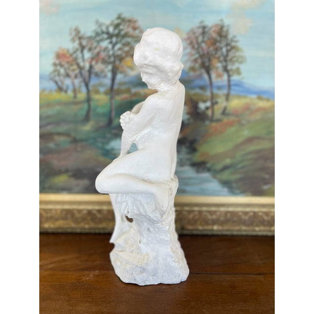 Vintage Plaster Nude Female Figurative Sculpture on Rock Formation - Mid-20th Century Classical Style For Sale - Image 9 of 10
