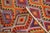 A handmade one of a kind midcentury Turkish Kilim featuring dazzling colors. Size: 6' x 8'6".