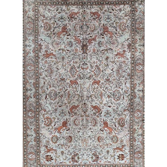 Vintage Turkish Silk Kayseri Rug, 1960s For Sale - Image 17 of 18