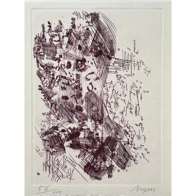 Camille Bryen, Homage to Hans Arp, 1967, Etching For Sale - Image 6 of 6