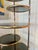 Glass A Vintage Milo Baughman Style 7 Tiered Brass & Smoked Glass Articulating Etagere, Circa 1970s For Sale - Image 7 of 12