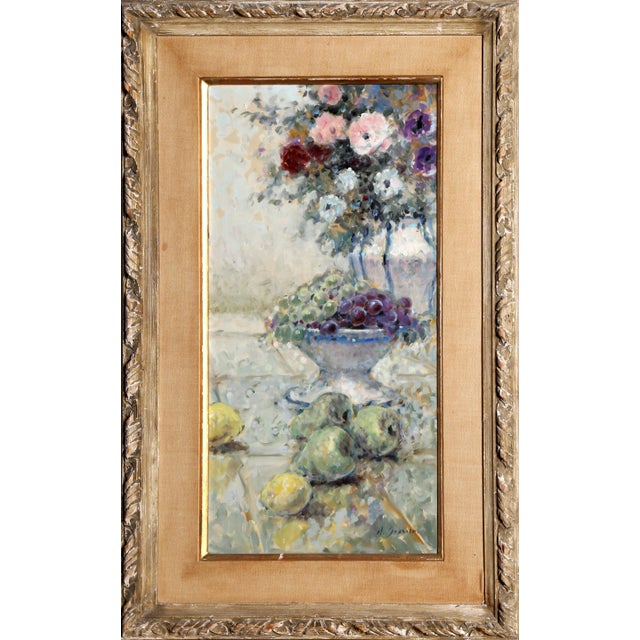 Still Life, Unknown Artist Oil on Canvas, Signed "a. Jissari" For Sale - Image 4 of 4