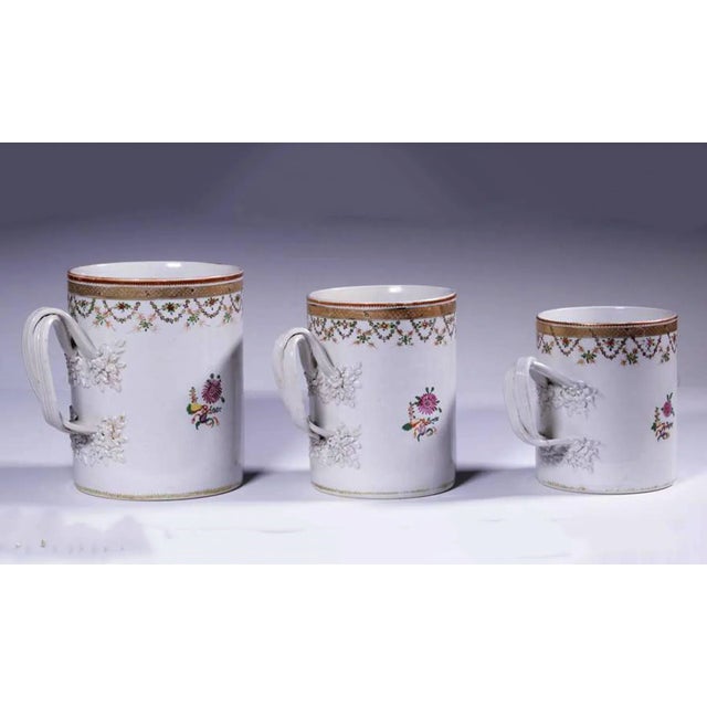 Neoclassicism in Canton: Graduated Famille Rose Tankards Origin: Jingdezhen, China (for the European market) Period:...