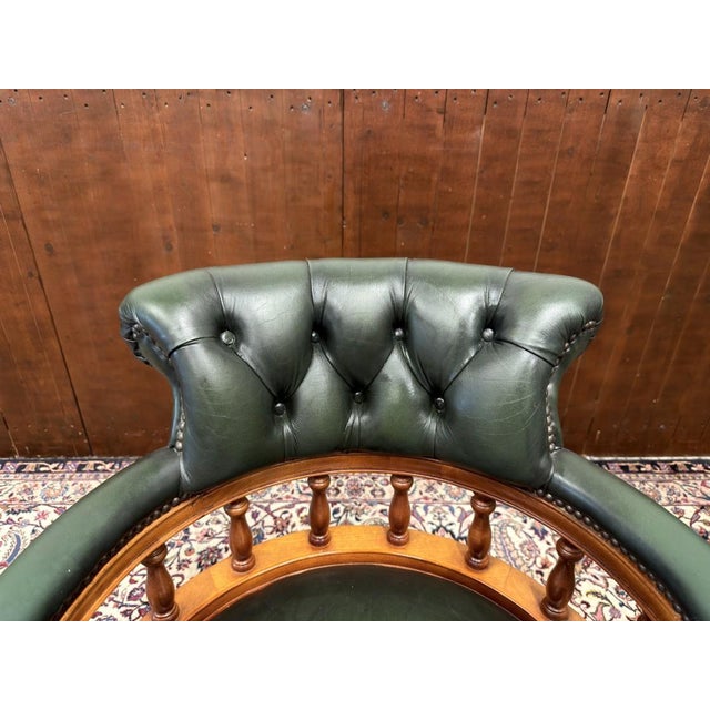 English Chesterfield Captain Desk Chair For Sale - Image 5 of 8