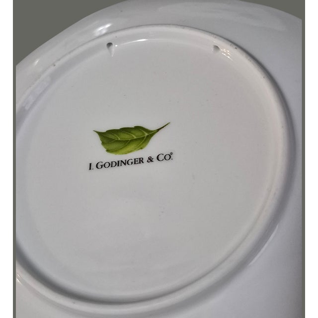 Ceramic Vintage Dessert Plates Jardin Collection Godinger Ladybug Dragonfly Leaves - Set 4 For Sale - Image 7 of 9