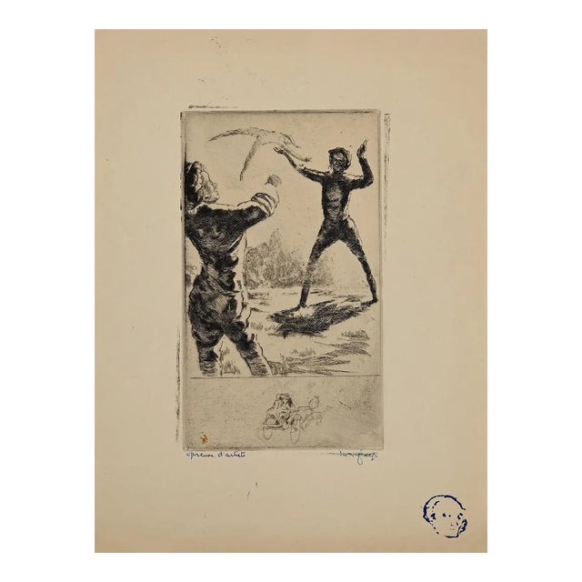 Henri Color, Figure, Original Etching, Early 20th Century For Sale