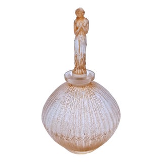 Glass Perfume Bottle with Roses by René Lalique for Dorsay, 1914 For Sale