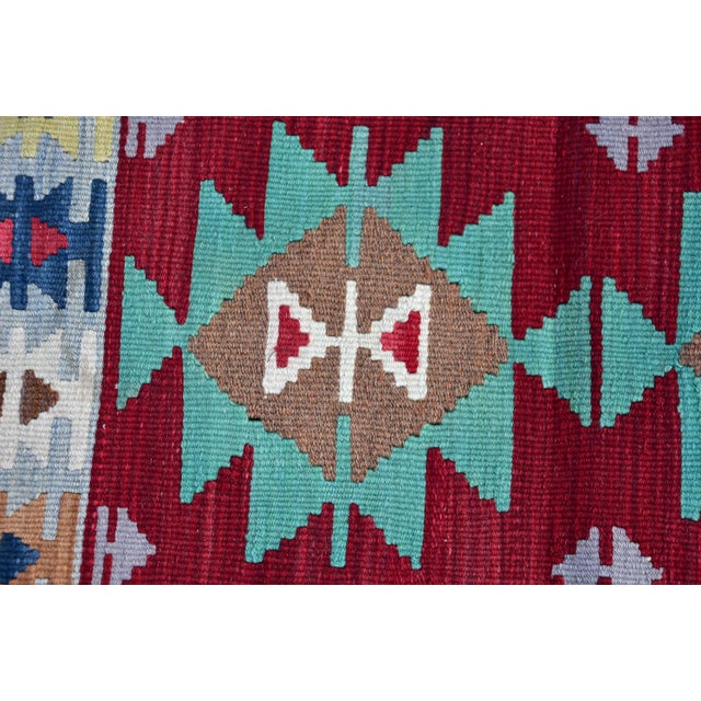1950s Turkish Traditional Style Handwoven Oushak Kilim Rug For Sale - Image 12 of 13