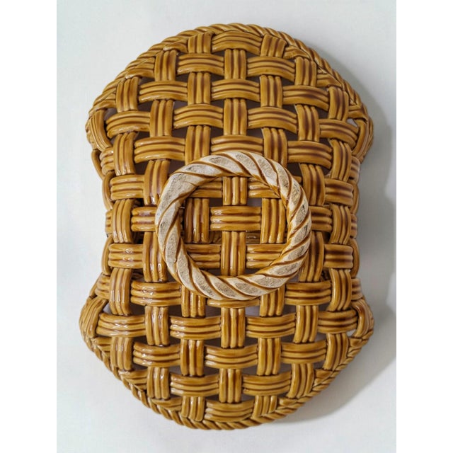1970s Woven Earthenware Basket from Vallauris, 1970s For Sale - Image 5 of 8