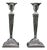 Early 20th Century Neo-Classical Adam Revival Silver-Plated Metal Candlesticks, Europe, Set of 2 For Sale