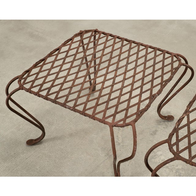 Pair of Rose Tarlow Twig Iron Garden Lattice Side Tables For Sale In Sacramento - Image 6 of 18
