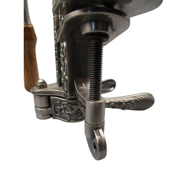 Wood Antique Style Champion 1897 Table Clamp Cork Screw Wine Bottle Opener Ornate Design Rogar For Sale - Image 7 of 9