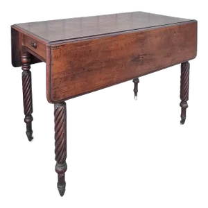 Antique Mahogany Country Sheraton Drop Leaf Table